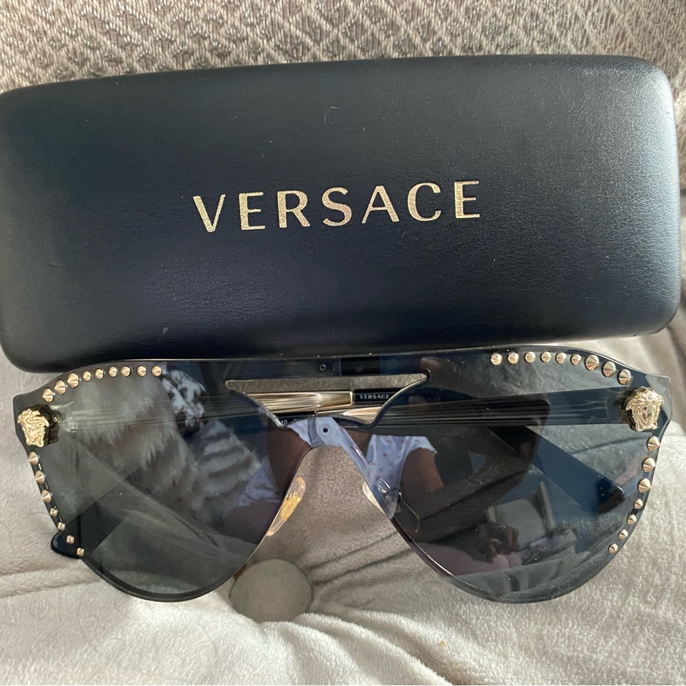 VERSACE Black/Gold Women's Sunglasses